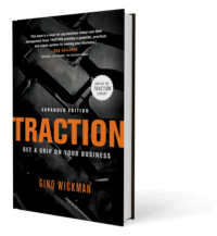 Hardcover book called traction 