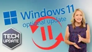Picture depicting a woman talking about W11 updates