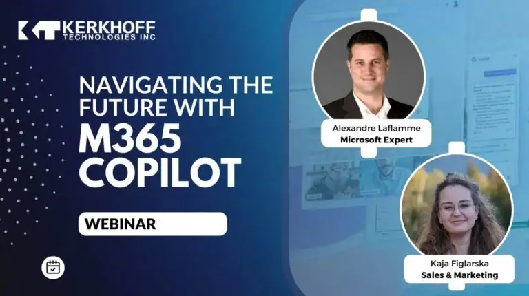 Two people presenting the Copilot webinar