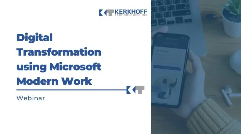 Advert for the Digital Transformation using Modern Work webinar